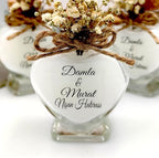 Wedding Favor guest Bulk, Set of Heart Glass Candle Party with custom sticker and dried flowers Bridal Party, Baby shower gifts (Heart Glass, Set of 50) - Image 2