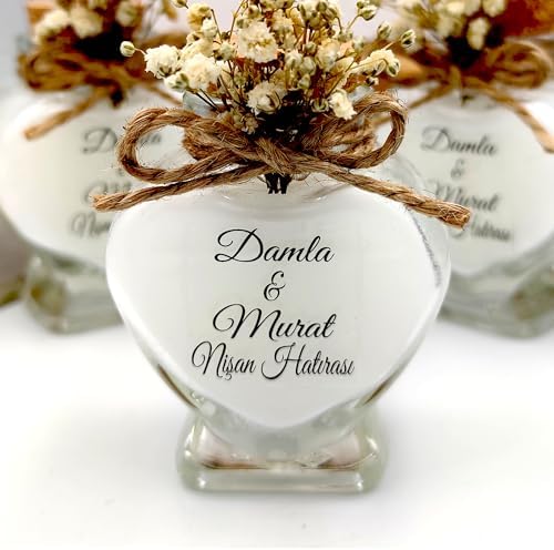 Wedding Candle Favors for Guest, 12 Set of Glass Heart Candles Bridal Shower Gifts for Guest Bulk, - Image 4
