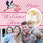 Custom Welcome Home Baby Girl Garden Flag Baby Shower Birth Announcement Family Party Newborn Gender Reveal Lawn Yard Sign Pink Stork Outdoor Decoration Burlap Banner 12.5 x 18 Inch (Pink-Baby Girl)(6x9ft) - Image 7