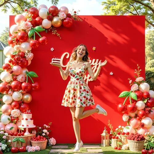 Besutolife Square Arch Backdrop Cover, 8×8 FT Spandex Arch Covers Stretchy Fitted Balloon Arch Stand Cover for Wedding, Birthday Party, Baby Shower, Photo Booth, Graduation Ceremony, Red - Image 4
