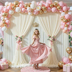 Ivory Tulle Backdrop Curtain for Parties Wedding,30ft x 10ft Wrinkle Free Curtain Backdrop,2 Layer Drapes for Backdrop,Polyester Back Drop for Bridal Shower Birthday Baby Shower Photography - Image 6