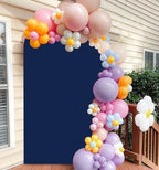 FANPROMS Wedding Arch Cover Navy Arch Cover 4.6x8FT Round Top Chiara Arch Backdrop Cover Spandex Backdrop Cover for Arch Stand Balloon Party Arch Cover for Wedding Anniversary Baby Shower Decorations - Image 6