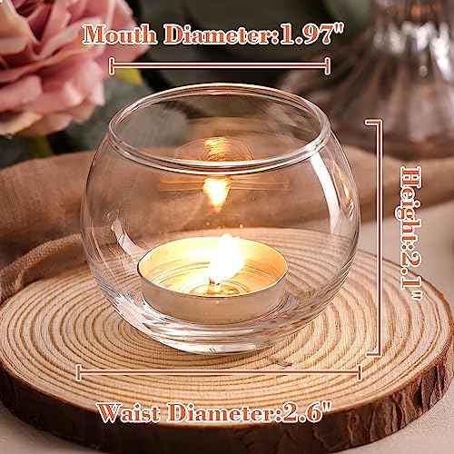 36 Pcs Glass Candle Holders for Table Centerpieces- Small Clear Votive Candle Holders Bulk for Wedding, Bridal Shower, Birthday Party Table Decorations, Fits Standard Tealights - Image 2