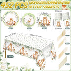 Potchen 452 Pcs Woodland Plates Napkins Party Supply, Sage Green - Image 2