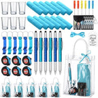 Leinuosen 6 Sets Baby Shower Game Prizes for Men with Cleaning Cloth Bottle Opener Screwdriver Tape Measuring Keychain Multi Tool Pen Gift Bag Baby Shower Prizes for Winner Birthday Bachelor Party by Leinuosen