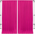 10x10ft Hot Pink Backdrop Curtain for Wedding Parties Wrinkle Free Fabric Fuchsia Drapes Backdrop Decoration for Baby Shower Birthday Photography Decoration 2 Panels, 5ft x 10ft by Gogoparti