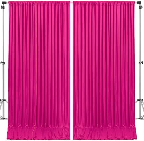 10x10ft Hot Pink Backdrop Curtain for Wedding Parties Wrinkle Free Fabric Fuchsia Drapes Backdrop Decoration for Baby Shower Birthday Photography Decoration 2 Panels, 5ft x 10ft by Gogoparti
