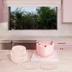 U-QE 100PCS Mauve Pink Plastic Plates - Heavy Duty Pink Disposable Plates - Image 3