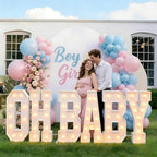 OH BABY Marquee Light-Up Letters, oh baby lettersg ender reveal decorations gender reveal decorations oh baby sign big letters (4FT) - Image 2