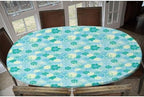 Blue Floral Background Print Tablecloths Oval Leakproof & Sturdy Washable for Mother's Day Father's Day Valentine's Day Fits for 52" x 70" Oval Table - Image 6
