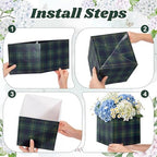 Spiareal 24 Pcs Tartan Plaid Bear Baby Shower Centerpiece for Tables 7'' Green Blue Tartan Plaids Flower Boxes Vintage Birthday Party Decoration for Wedding Gender Reveal Party Supplies - Image 7