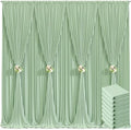 8 Panels Sage Green Backdrop Curtain for Wedding Baby Shower Wrinkle Free 40ft x 10ft Backdrop Drapes Panels for Parties Bridal Shower Birthday Photo Photography Polyester Fabric Background Decoration by Suppromo