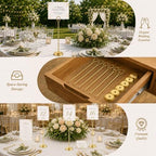 Radezon 12 Pack Gold Table Number Holders, 10inch Weighted Base Place Card Holders for Outdoor Wedding, Windproof Sturdy Metal Photo Stands for Reception Tables, Parties & Events - Image 6