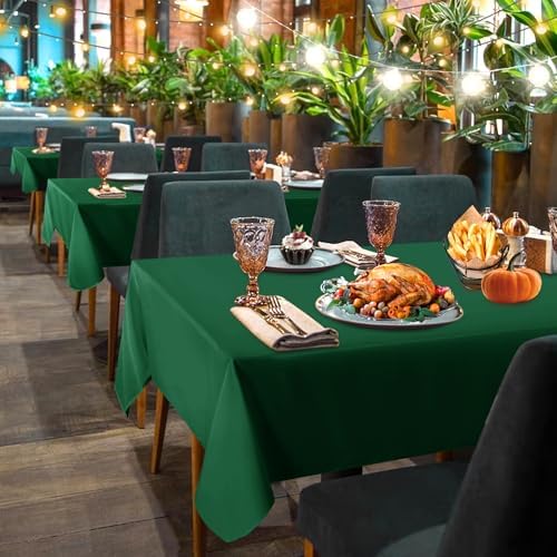 sancua 6 Pack Hunter Green Tablecloths 60x102 Inch Christmas Table Cloth - Image 2