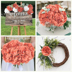AVIVIHO 65pcs Fake Flowers Burnt Orange Hydrangea Artificial Flowers Bulk (Not Squished, No Steaming Need) Silk Flowers with Stems for Wedding Decor,Home,Baby Shower,Table Centerpieces Decoration - Image 3