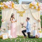 6 Panels Champagne Backdrop Curtain for Baby Shower Wrinkle Free 30ft x 10ft Backdrop Drapes Panels for Parties Wedding Bridal Shower Birthday Photo Photography Fabric Background Decoration - Image 2
