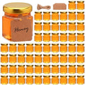 60 Pack Small Glass Honey Jar with Lid, 1.5 oz Mini Mason Jars for Party Favor, Wedding Favor, Baby Shower, Hexagonal Honey Containers for Jam, Spices, Herbs, Candy, Sample, Candle, Crafts by Encheng