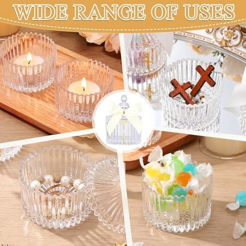 Vesici 20 Sets Baptism Party Favors for Guests Crystal Candy Bowl, White - Image 5