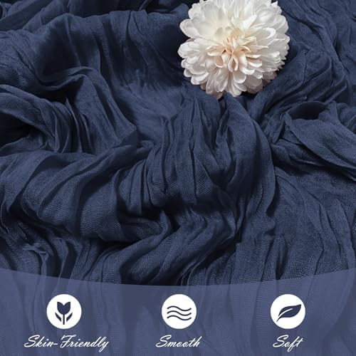 15 Pack Navy Blue Cheesecloth Table Runner 17 x 108 inch Cheese Cloth Table Runners 9ft Blue Table Runner Rustic Romantic Sheer Gauze Runner for Wedding Party Baby Shower Table Decoration - Image 5