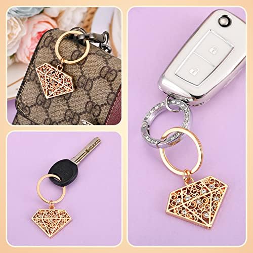 50 Pieces Diamond Shape Keyring/keychain for Bridal Shower,Wedding Party Decorations,Game Prizes, Favors,Gift,Decor,Souvenirs to Guests Bulk with Thank You Tags and Gift Bags - Image 4