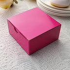 100 4 x 4 x 2" Fuchsia Cake Wedding Favors Boxes with Tuck Top for Wedding Party Birthday Candy Gifts Decorations - Image 2