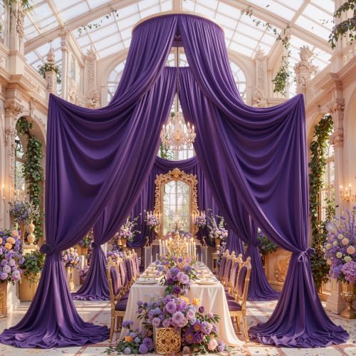15ft x 10ft Purple Backdrop Curtains, Wrinkle Free Drapes Back Drop Cloth - Image 6
