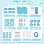 55-Piece Baby Shower Game Winner Prize Set, Including Hair Ties, Eye Mask, Makeup Bag and Gift Bag, Suitable for Baby Shower Game Prizes, Weddings and Bridal Shower Gifts (Blue) - Image 2