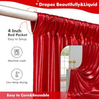 20x10ft Shimmer Red Sequin Backdrop Curtain for Parties, Thick Wrinkle Free Glitter Backdrop Drapes Photo Back Drop Curtains for Birthday Wedding Christmas Photography Background-4 Panels 5x10ft - Image 3