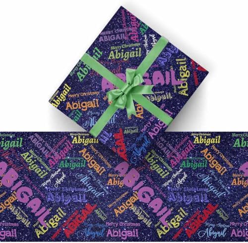 AOFUN Wrapping Paper For Him Multi Color Custom Name Gift Wrapping Paper Gift Wrapping Paper Custom Gift Tissue Paper Wrapping Paper Birthday 3 Rolls 58" x 23" - Image 2