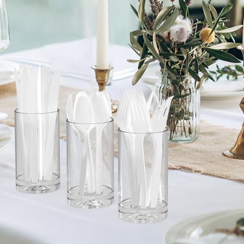 Dealusy 360 Count Extra Heavy Duty White Plastic Forks Disposable - Image 7