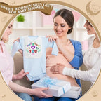 Panitay 100 Pcs DIY Baby Bibs Decorating Kit 50 White Bibs 25 Stencils 24 Markers 1 Baby Shower Game Sign - Image 6