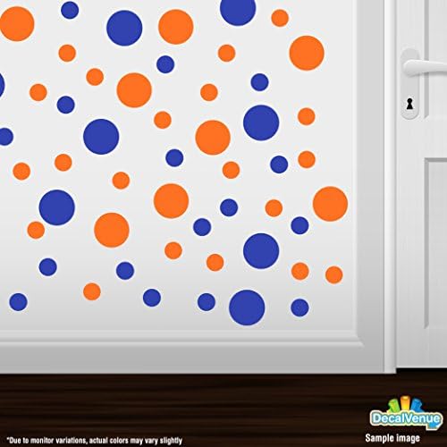 Blue/Orange Vinyl Wall Stickers - 2 & 4 inch Circles (300 Decals) - Image 2