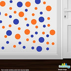 Blue/Orange Vinyl Wall Stickers - 2 & 4 inch Circles (150 Decals) - Image 2