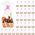 Tuanse 30 Pcs Basket for Gift Empty DIY Bulk Gift Basket Kit with Handle Kraft Cardboard Tray with 30 Bag 30 Bow Market Tray for Wedding Party(Brown Gold,9.8 x 6.7 x 4.3 in) by Tuanse