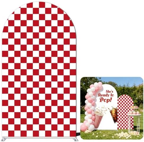 NIVIUS PHOTO She's Ready to Pop Baby Shower Arch Backdrop Cover, Party Decorations, Chiara Arch Cover for Gender Reveal, Birthday Party Photo Booth (G-05630,7.2FT) by NIVIUS+PHOTO