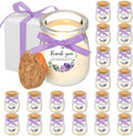 MTLEE 20 Pcs Purple Floral Wedding Candle Favors Lavender Bridal Shower Gifts for Guests Soy Wax Candles with Glass Jar Bridesmaid Proposal Gifts for Wedding Bachelorette Bridal Shower by MTLEE