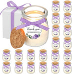 MTLEE 20 Pcs Purple Floral Wedding Candle Favors Lavender Bridal Shower Gifts for Guests Soy Wax Candles with Glass Jar Bridesmaid Proposal Gifts for Wedding Bachelorette Bridal Shower by MTLEE