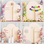 Wokceer Beige Arch Backdrop Cover, Arch Covers Stretchy Backdrop Set of 3 - Image 4