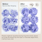 Auihiay 64Pcs Purple Hydrangea Artificial Flowers, Faux Hydrangea Flowers - Image 7