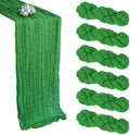 6 Pack Green Cheesecloth Table Runner 10Ft 23 x 120 Inch by RestfulGlow