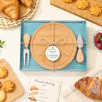 6 Set Bridal Baby Shower Cheese Prizes Wooden Serving Round Board - Image 5