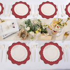 100Pcs Burgendy Red Thick Paper Placemats, Disposable Waterproof Place Mats - Image 5
