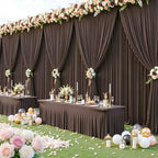 20ft x 10ft Wrinkle Free Brown Wedding Backdrop Curtains for Party Bridal Shower Reception Decorations Brown Fabric Curtain Backdrops Drapes for Photography Baby Shower Birthday Background - Image 4