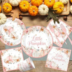Pink Little Pumpkin Baby Shower Decorations Girl, All-in-1 Boho A Sweet Little Pumpkin is On The Way Balloon Arch with Baby Boxes Plates Napkins Cake Toppers Tablecloth Backdrop for Fall Thanksgiving - Image 2
