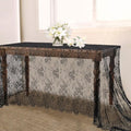 Black Tablecloth Lace Table Fabric 2pcs 60x120 Inch for Scary Movies by LuoluoHouse