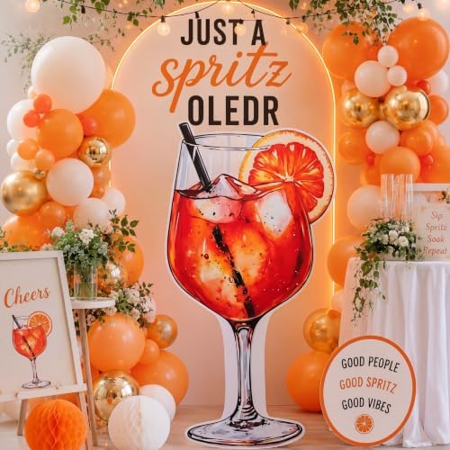 4ft Spritz Cardboard Cutout Stand up Spritz Party Decorations Orange Cocktail Backdrop Life Size Photo Booth Prop for Bachelorette Bridal Shower Wedding Summer Party by Unknown