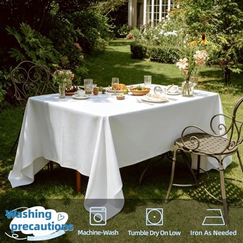 WIGENIUS 6 Pack White Table Cloth Rectangle 70X120 Inch Tablecloth Fit 8FT - Image 2