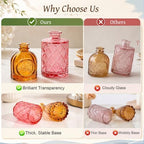 TBWIND 12 Pcs Colorful Glass Bud Vase Set - Image 6