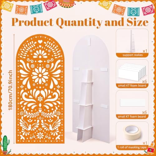Gerrii 6 ft Cielito Lindo Arch Backdrop, All-in-one Stand up, Orange - Image 2