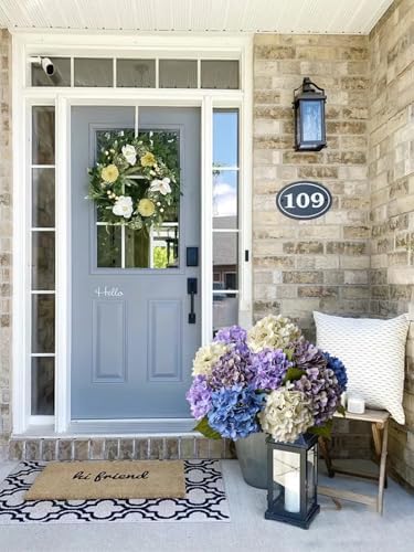 ZYTUYO 4 Pcs Royal Blue 20 inches Real Touch Hydrangea Artificial Flowers Boho Lifelike Real Looking Latex Hydrangeas Flower with Long Stem for Indoor Living Room Spring Home Decor Table Flower - Image 6